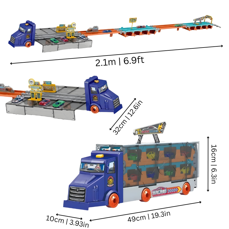 Camion transporteur en plastique ABS avec voitures miniatures