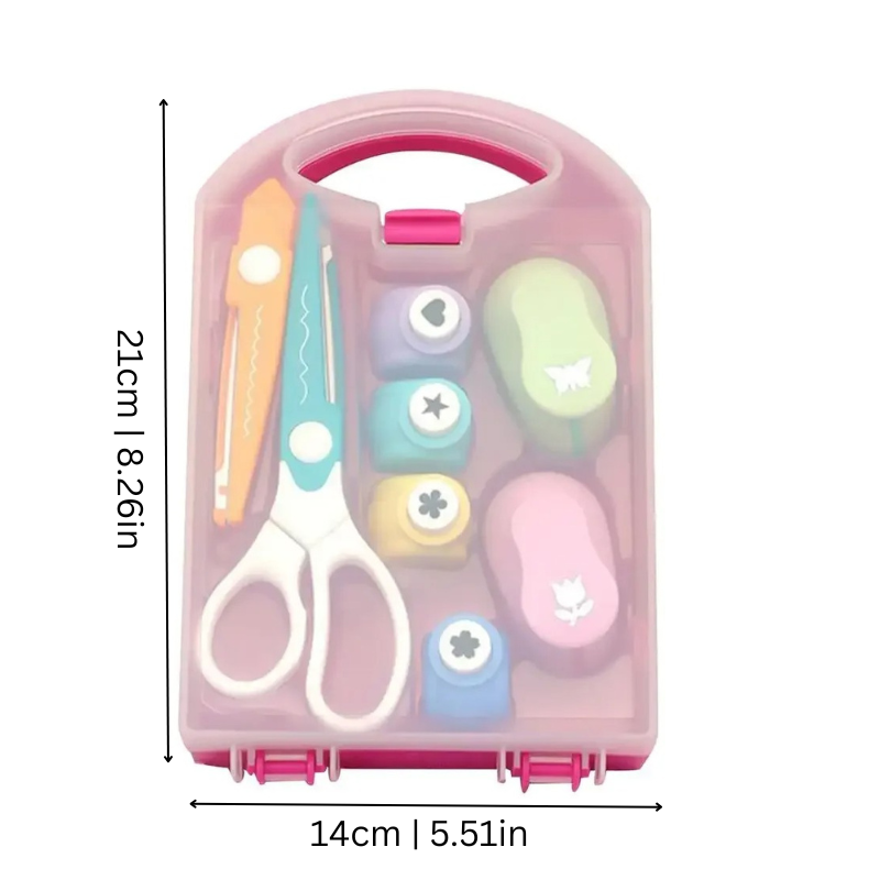 Ensemble de perforateurs colorés pour enfants sur fond blanc