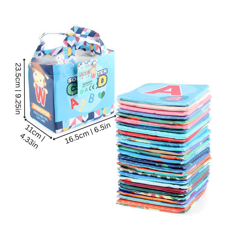 Ensemble de cartes alphabet en coton doux sur fond blanc