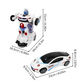 Voiture transformable en robot avec lumières clignotantes