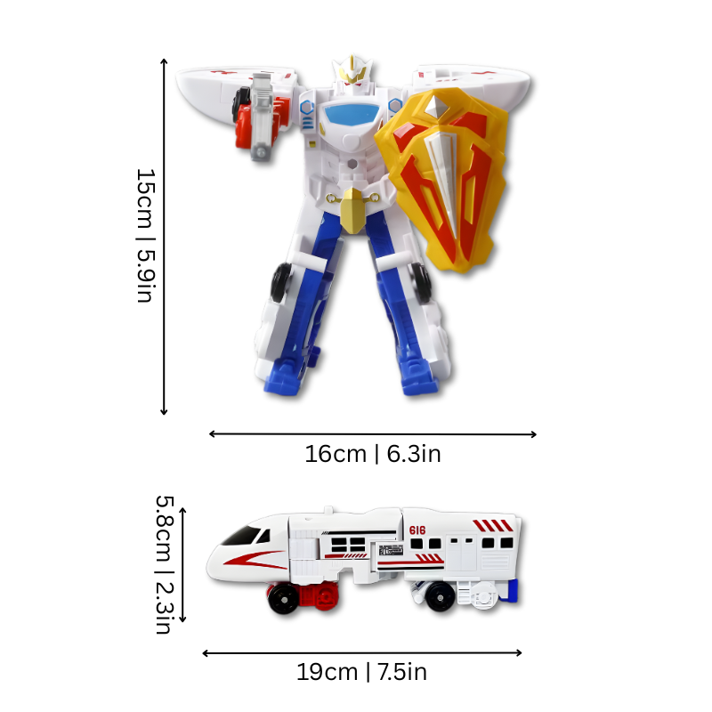 Train transformable en plastique ABS avec lumières allumées
