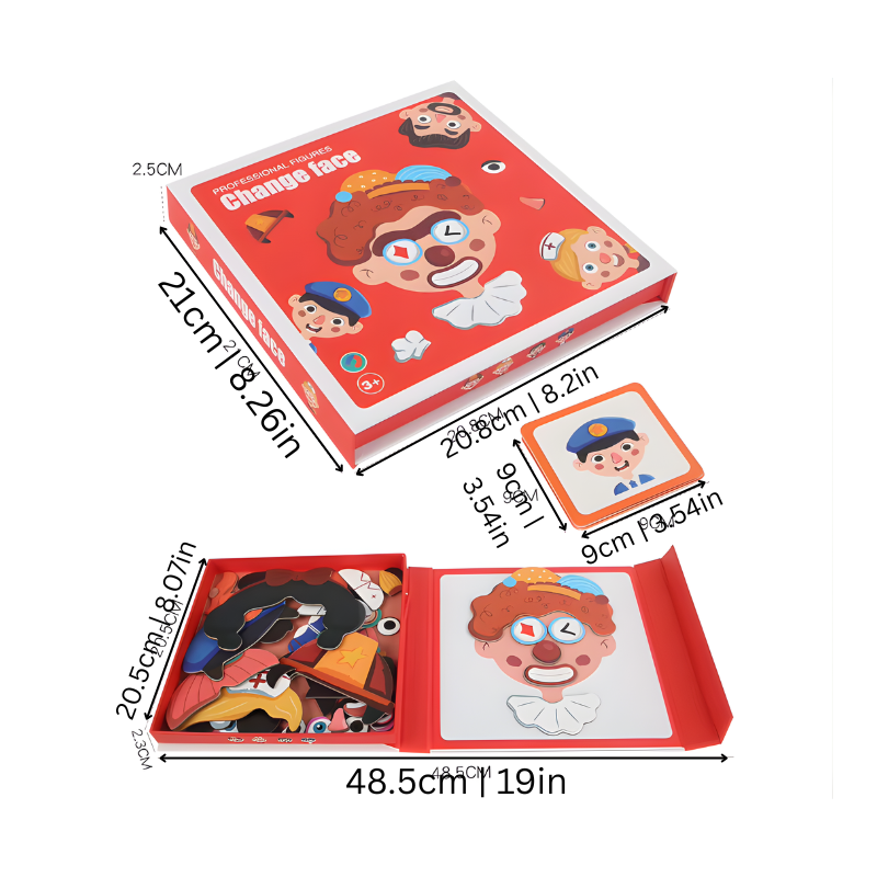 Enfant jouant avec un puzzle magnétique coloré
