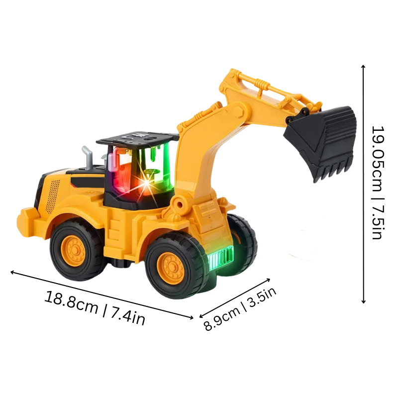 Jouet excavateur coloré avec lumières et sons activés