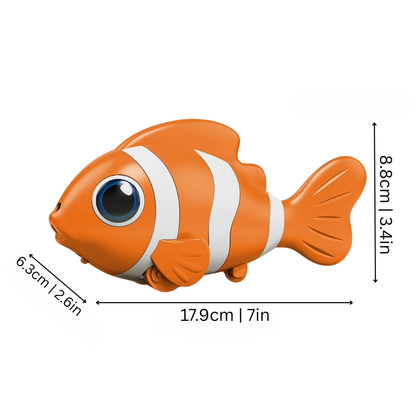 Gros plan sur les couleurs vives du poisson clown jouet