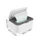 Distributeur de lingettes blanc avec couvercle ouvert