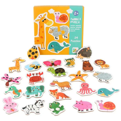 Puzzle en bois pour enfants avec pièces à assembler