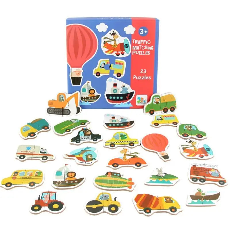 Ensemble de puzzles en bois pour apprentissage ludique des enfants