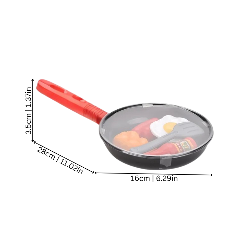 Ensemble de casseroles miniatures pour enfants avec aliments simulés