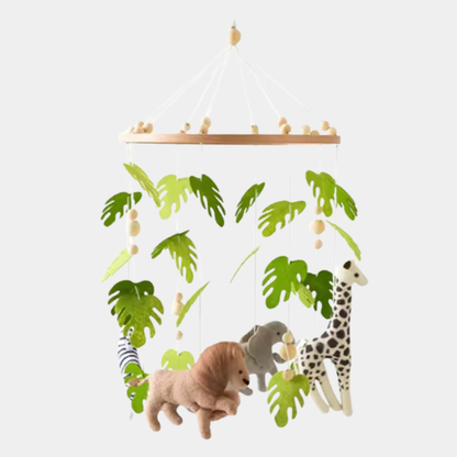 Mobile musical à thème jungle avec animaux