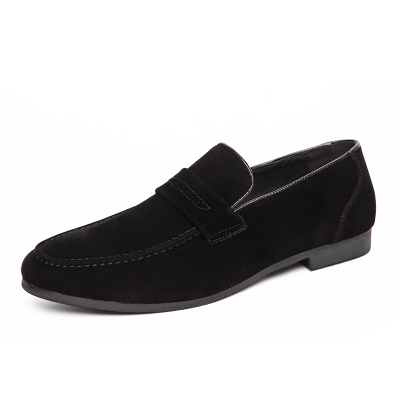 Mocassins en daim, semelle intérieure amortissante visible