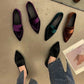 Mocassins en velours, design épuré et moderne