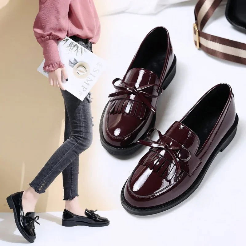 Mocassins Vernis Femme Franges mocassins femme vernis avec vue de détail
