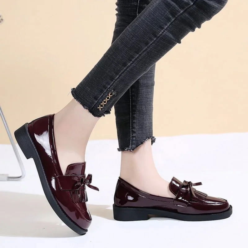 Mocassins Vernis Femme Franges mocassins femme vernis avec vue latérale