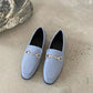 Mocassins en cuir lisse, design moderne et raffiné