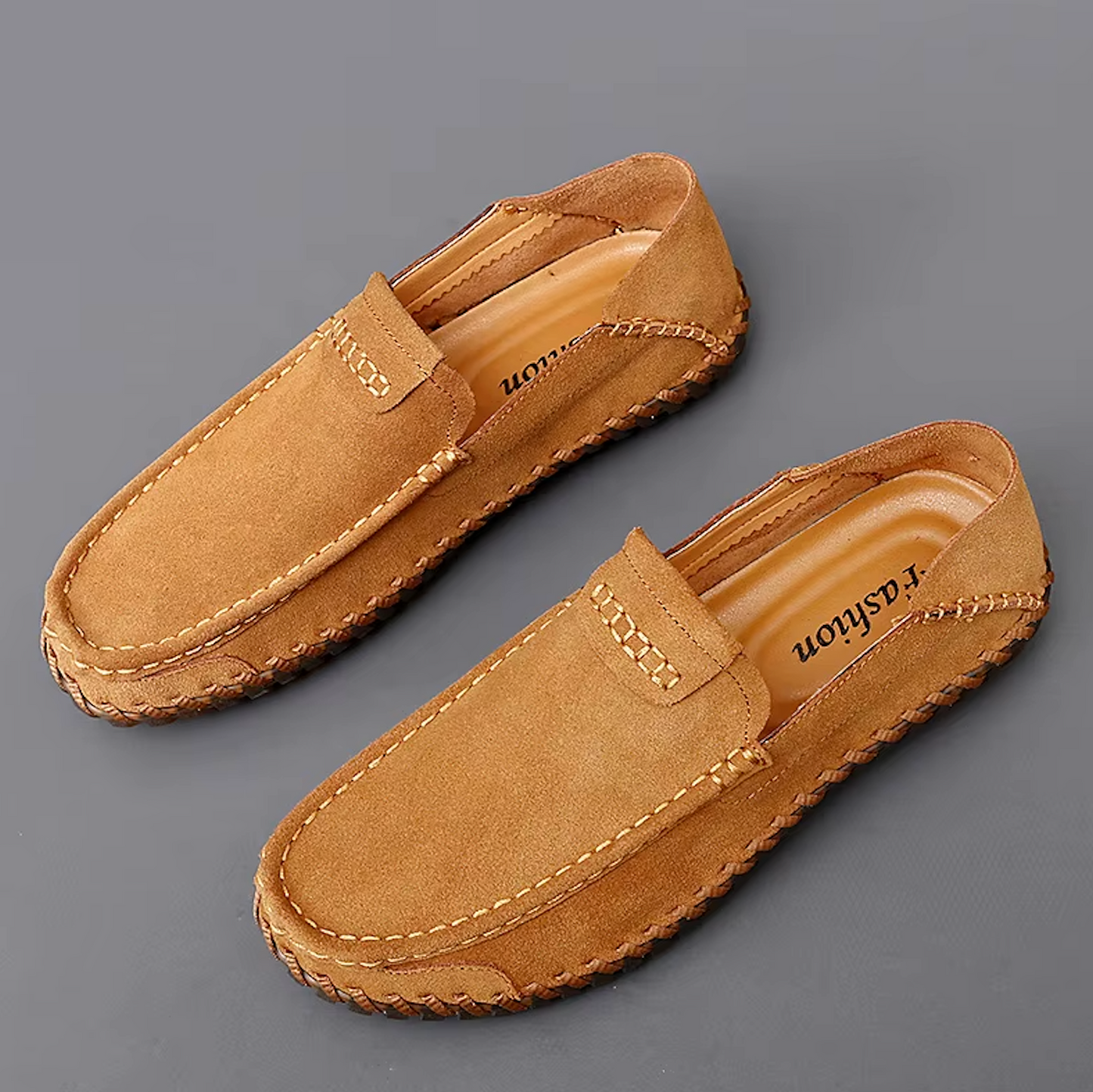 Mocassins en daim avec semelle intérieure amortissante, vue intérieure