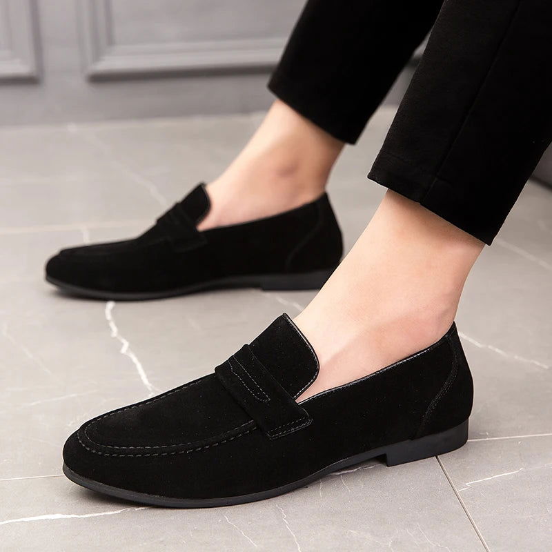 Mocassins en daim avec semelle souple et résistante