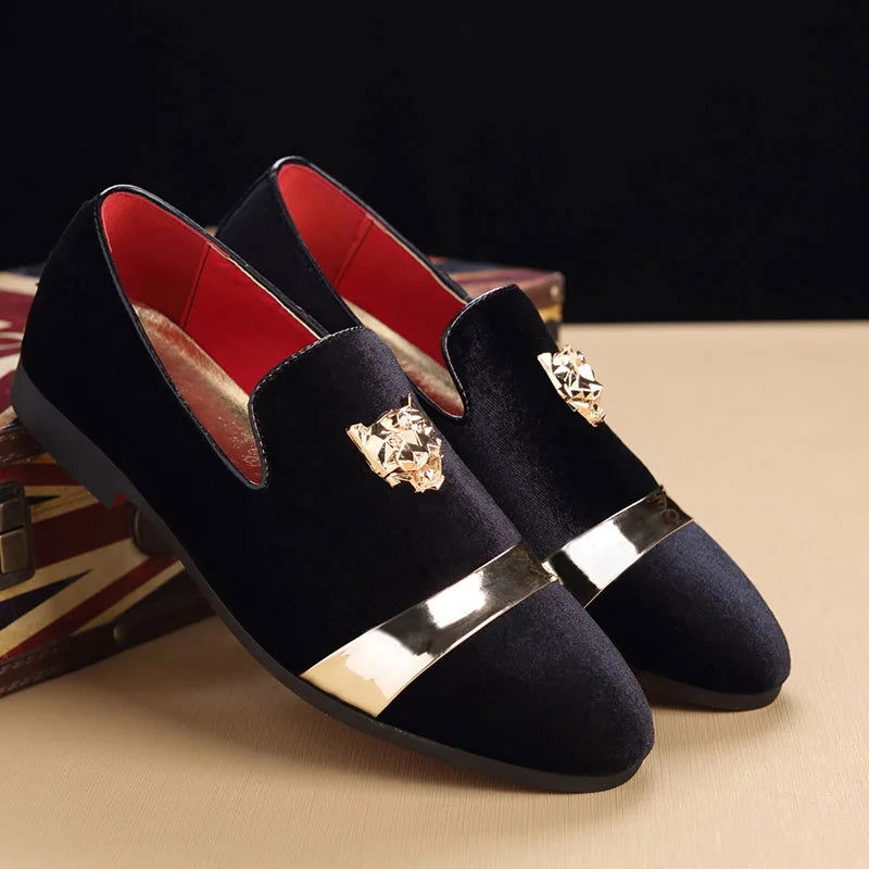 Mocassins en velours, semelle antidérapante, vue de dessous