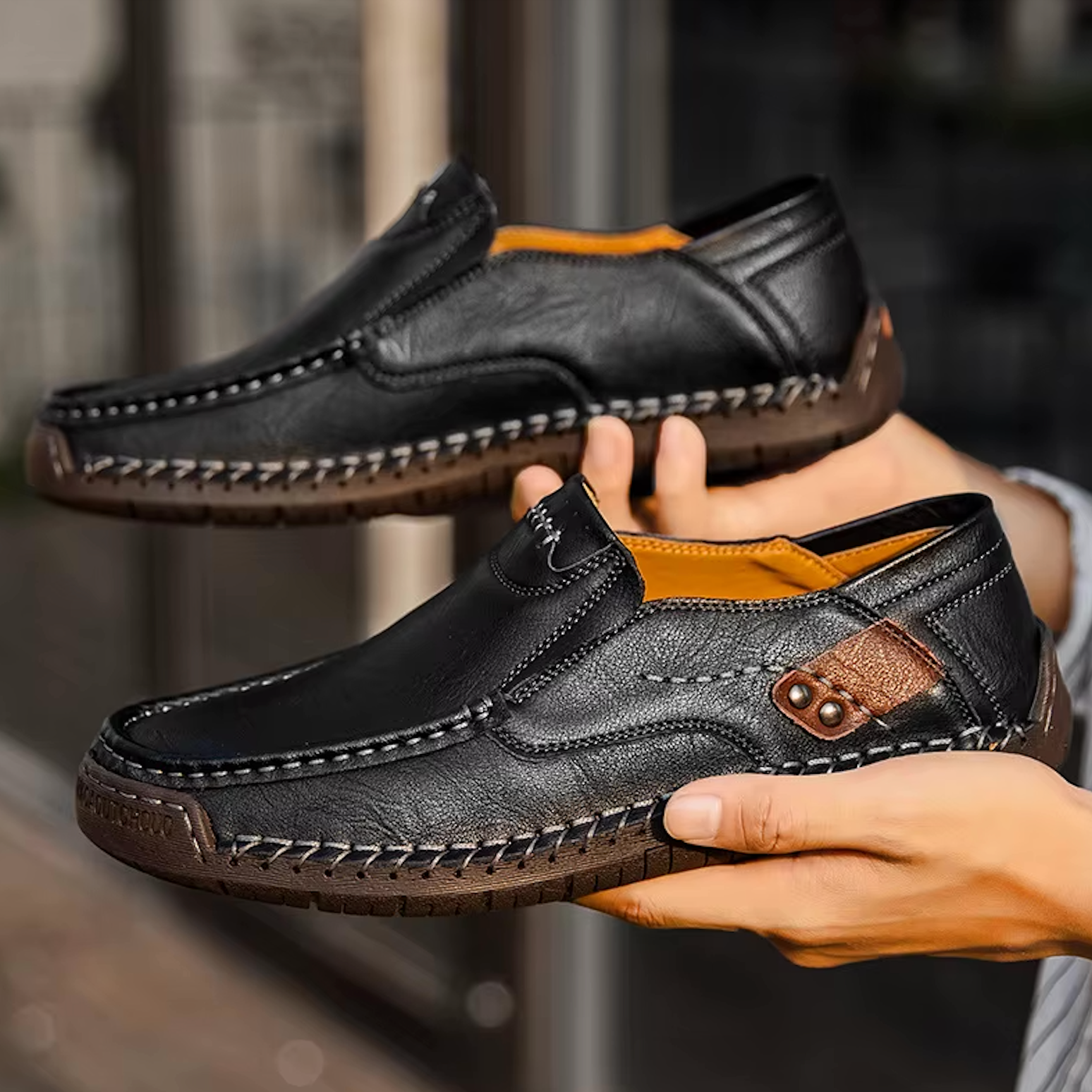 Mocassins Cuir Homme mocassins homme cuir finition vue de face