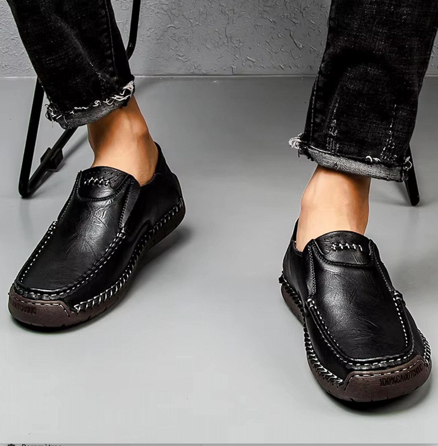 Mocassins Cuir Homme mocassins homme cuir finition vue du matériau vue 9