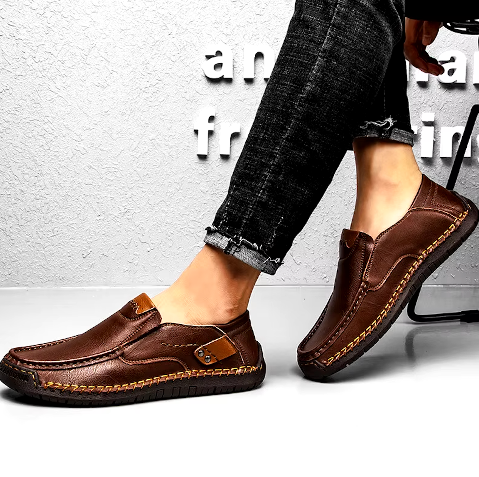 Mocassins Cuir Homme mocassins homme cuir finition vue de détail vue 14
