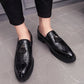 Semelle antidérapante des mocassins en cuir verni chic