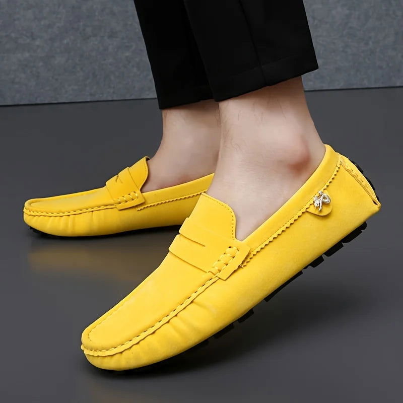 Mocassins en daim avec semelle ergonomique visible