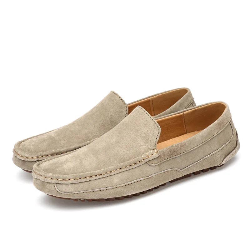 Mocassins en daim, détail de la doublure respirante