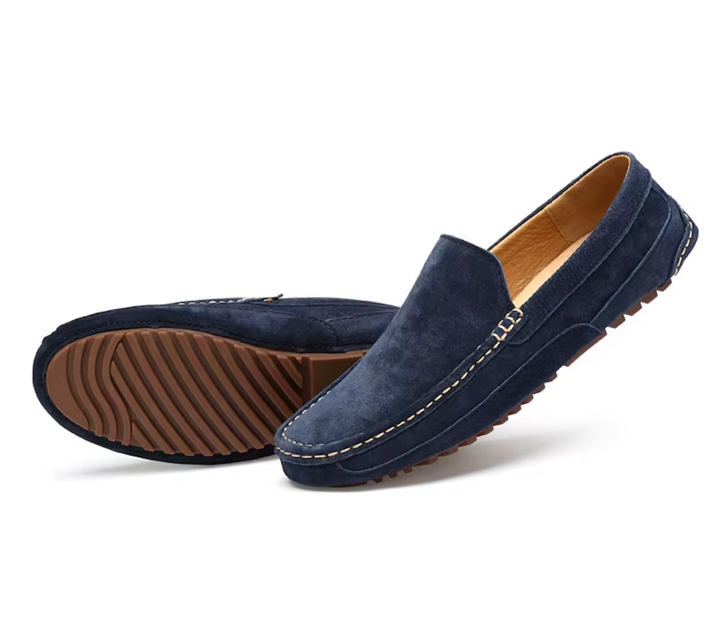 Semelle intérieure amortissante des mocassins en daim