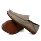 Gros plan sur les coutures authentiques des mocassins