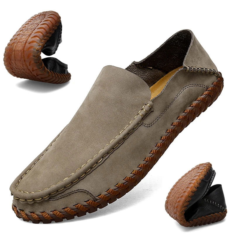 Mocassins en daim, doublure intérieure respirante visible