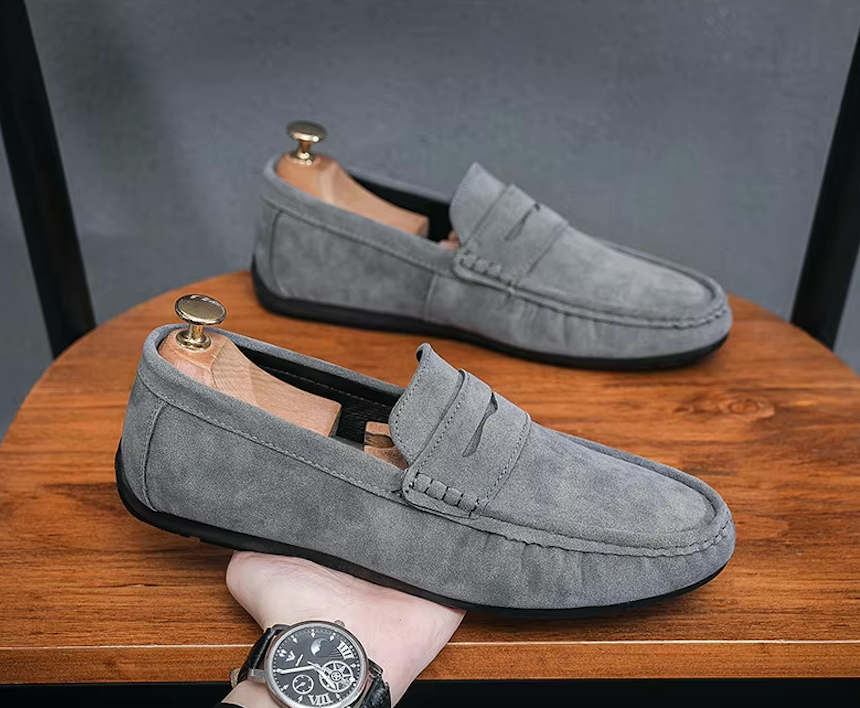Mocassins en daim avec semelle intérieure amortissante