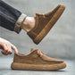 Mocassins en daim marron avec lacets décoratifs