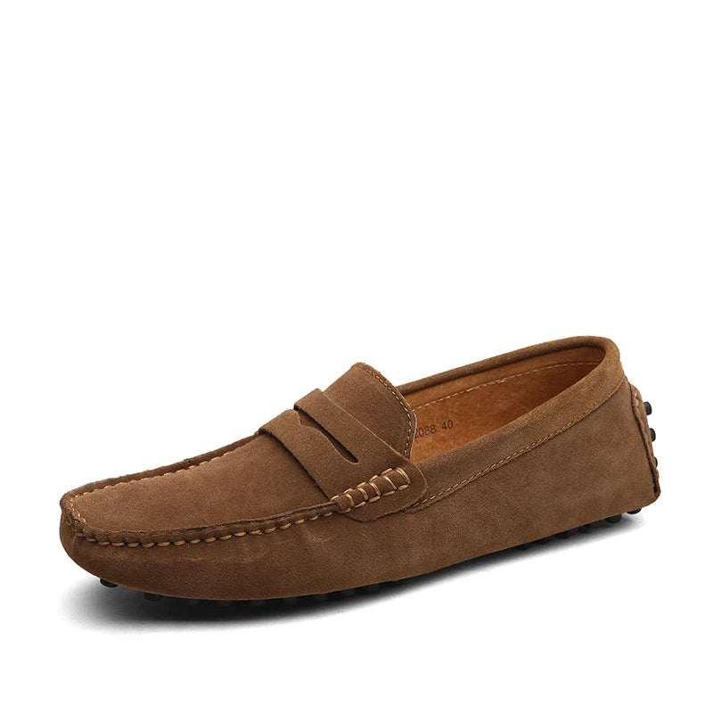 Mocassins en daim avec semelle souple et antidérapante