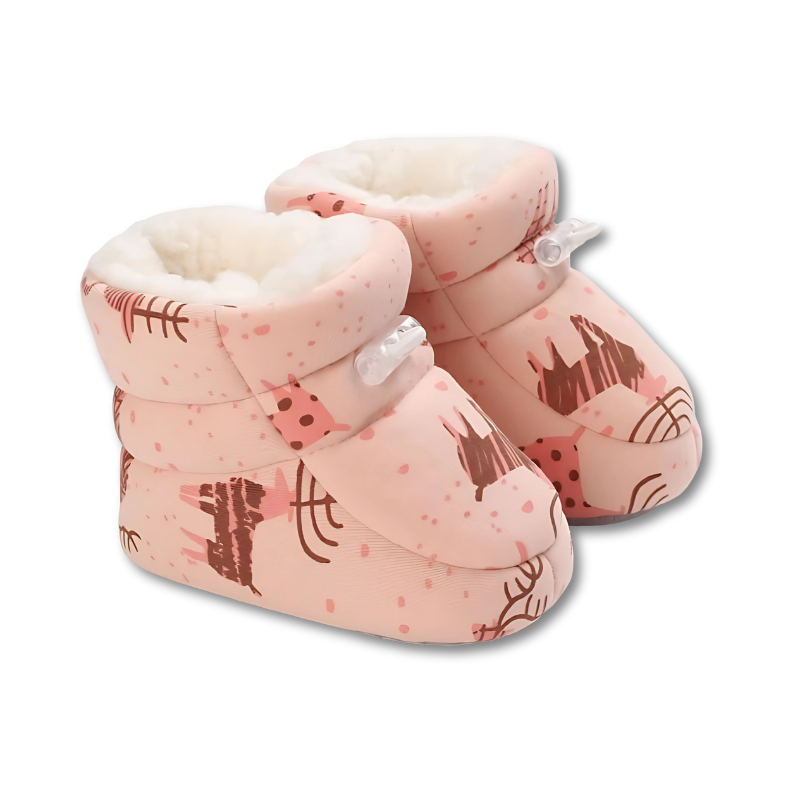 Chaussures bébé motif élan, matériau respirant