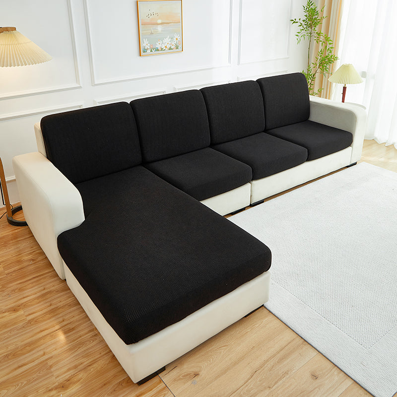 Housse en Jacquard noir sur coussin, vue de face