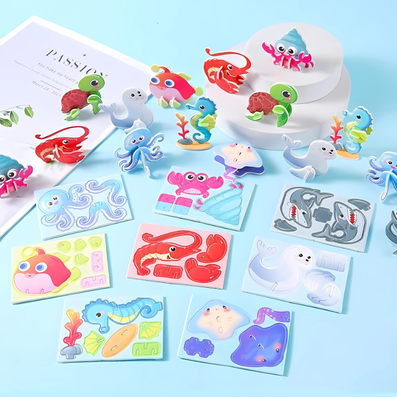 Puzzles océaniques en mousse, créatures marines amusantes