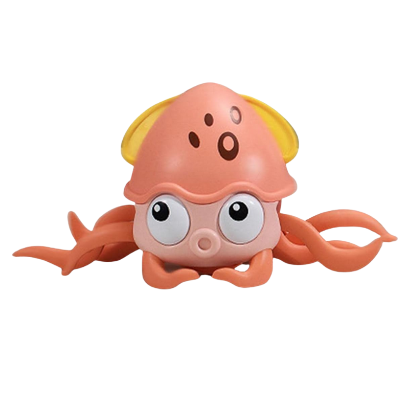 Version orange du jouet pieuvre interactif pour éveil