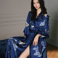 Peignoir femme robe de nuit casual bleu