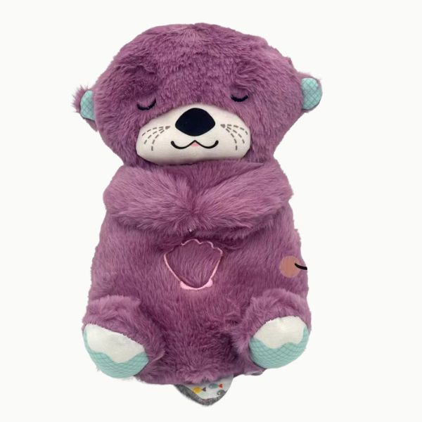 Peluche loutre violette avec lumière douce et musique apaisante