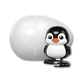 Pingouin enjoué apparaissant d'un œuf à remonter