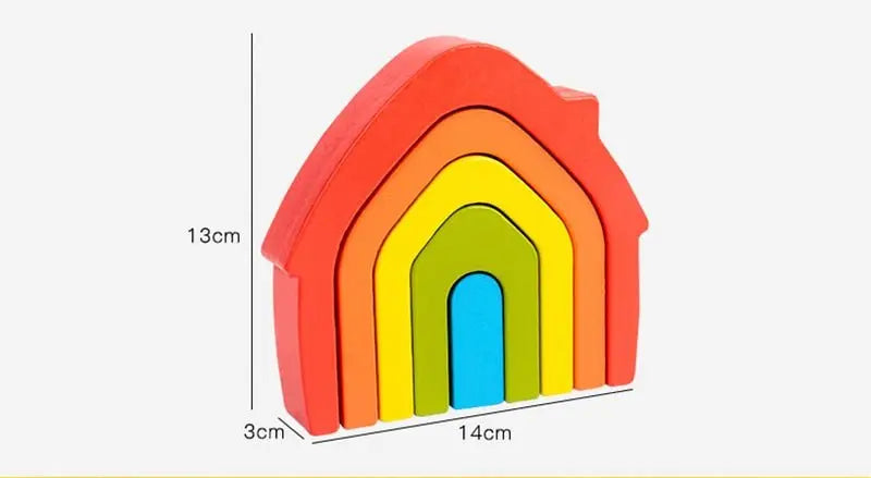 Blocs de construction en bois, vue de côté montrant l'épaisseur