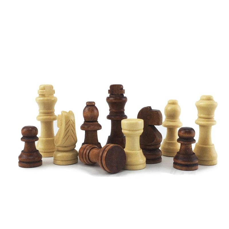 Pièces d'échecs taille 00 sans feutrine, bois naturel