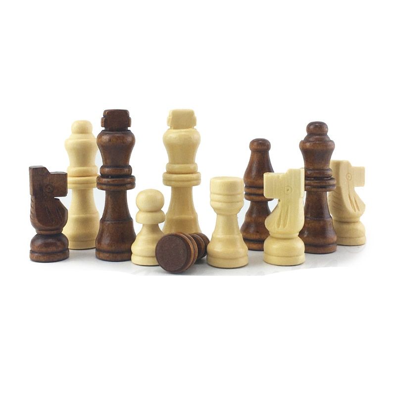 Pièces d'échecs taille 1 avec feutre, bois poli