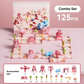 Ensemble combiné rose, 125 pièces de construction