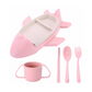 Assiette en forme d'avion rose pour repas amusants
