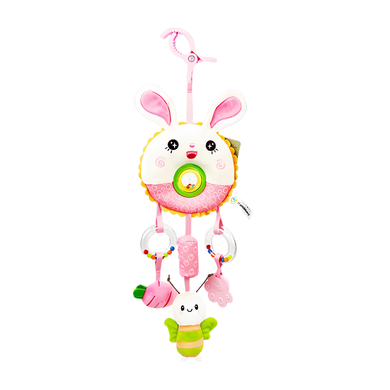 Jouet sensoriel rose en peluche pour bébé