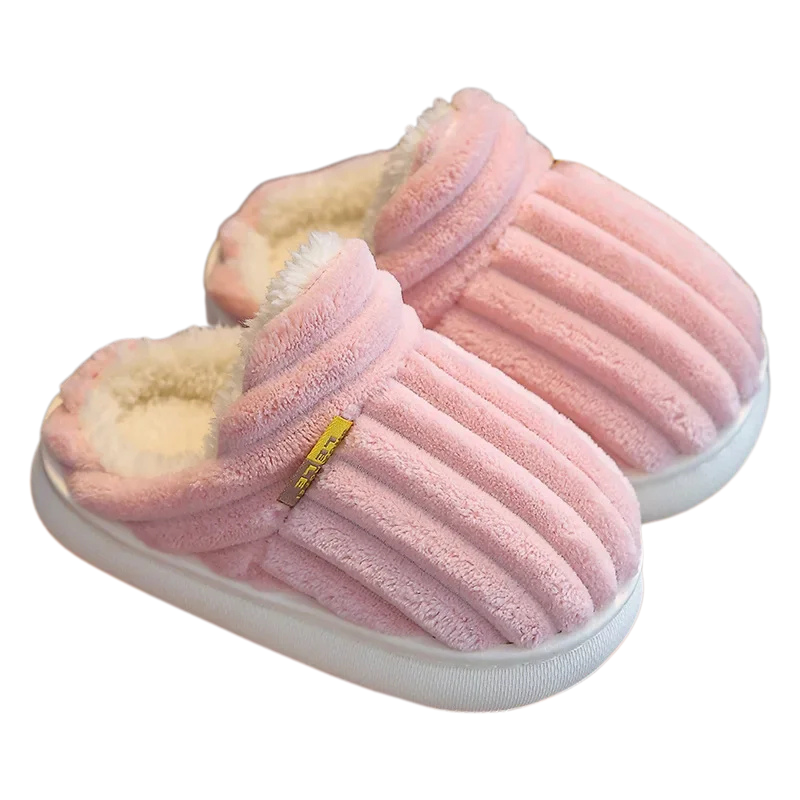 Chaussons roses en coton pour enfants, confort et chaleur