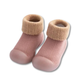 Chaussons roses en tricot, faciles à enfiler pour bébés