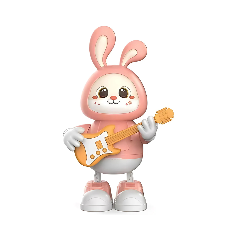 Lapin musical rose avec effets lumineux pour enfants
