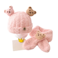 Écharpe bonnet bébé rose, douce et confortable
